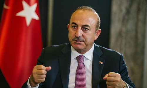 Turkish Foreign Minister Mevlut Cavusoglu in an interview with the Global Times on Friday Photo: Li Hao/GT