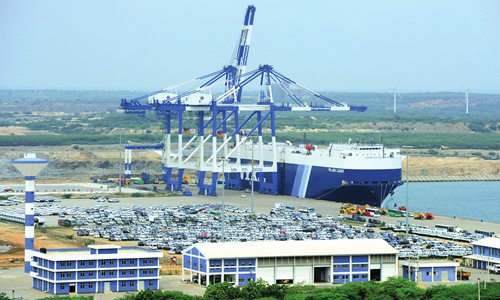 An overview of the Hambantota port in Siri Lanka Photo: VCG