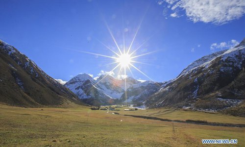 Photo taken on Nov. 12, 2018 shows the late autumn scenery of Davos, Switzerland. Located on the Landwasser River in the Swiss Alps, Davos is the highest town in Alps mountain areas. Davos is famous for its host to the annual World Economic Forum. (Xinhua/Xu Jinquan) 
