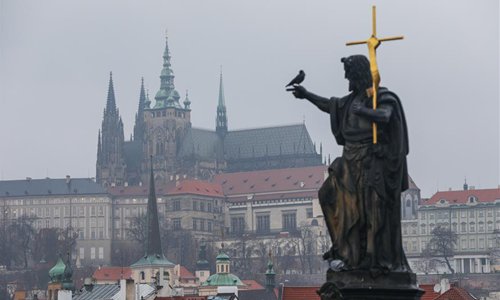 The Prague castle is seen in Prague, capital of Czech Republic, Nov. 20, 2018. A historical city, the Czech capital is decorated with many medieval monuments. Along the Voltava River, the Old Town, the Lesser Town and the New Town were built between the 11th and 18th centuries. The Historic Centre of Prague was included in the UNESCO World Heritage List in 1992. (Xinhua/Zheng Huansong) 