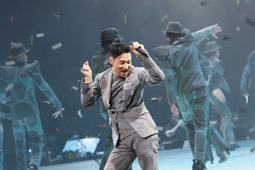 Jacky Cheung hold a concert in Taiwan on April 23. Photo:VCG