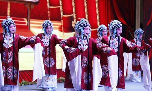 A group of Chinese youngsters perform in the Beijing Opera show. Photo: Li Hao/GT