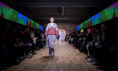 Models take to the runway for the Li-Ning show during New York Fashion Week on February 12. Photo: AFP