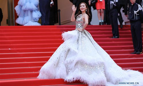 Actress and singer Jessica Jung attends the opening gala during the 72nd Cannes Film Festival at Palais des Festivals in Cannes, France, on May 14, 2019. The 72nd Cannes Film Festival is held here from May 14 to 25. (Photo: Xinhua)