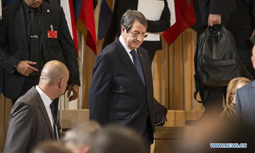 Cypriot President Nicos Anastasiades (C) attends the 108th session of the International Labour Conference in Geneva, Switzerland, June 11, 2019. The International Labour Organization (ILO)'s annual International Labour Conference (ILC) runs from June 10-21, marking the 100th anniversary of the organization in Geneva. (Photo: Xinhua)