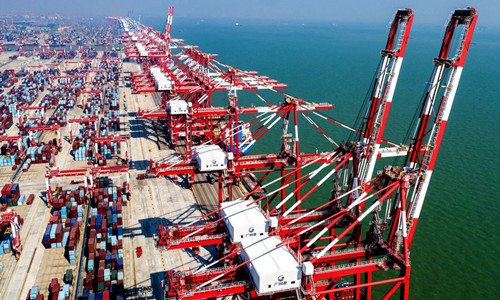 File photo shows a view of Nansha Port in Guangzhou, south China's Guangdong Province. (Xinhua/Guangzhou Port Authority)
