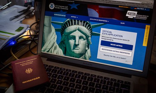 The US visa application webpage Photo: IC