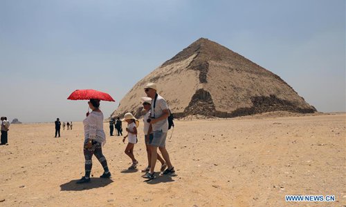 egypt opens ancient "bent pyramid" to visitors for 1st time