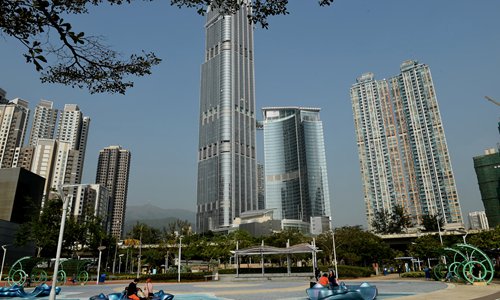 View of the skyscrapers and high-rising buildings in Hong Kong in February Photo: IC