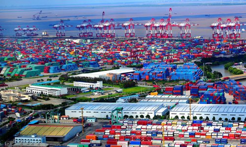 Pictured is the Waigaoqiao Bonded area of the pilot Shanghai free trade zone. Photo: Xinhua