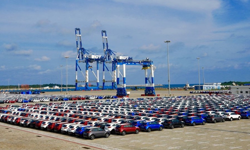Photo taken on March 23, 2019 shows the storage yard of the Hambantota Port, in southern Sri Lanka. (Xinhua/Tang Lu)