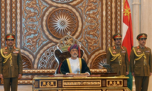 New Sultan of Oman Haitham bin Tariq al-Said attends his inauguration ceremony in Muscat, Oman, on Jan. 11, 2020. (Xinhua)