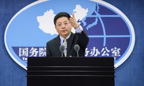 File Photo: Ma Xiaoguang, spokesman for the Taiwan Affairs Office of the State Council. Photo:Xinhua