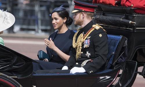 Prince Harry (right) and Meghan leave Buckingham Palace on June 8, 2019. Photo: Xinhua