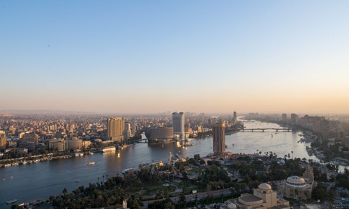 A view of the Nile River and the Cairo city is seen from the Cairo Tower in Cairo, Egypt, Nov. 24, 2019. (Xinhua/Wu Huiwo)