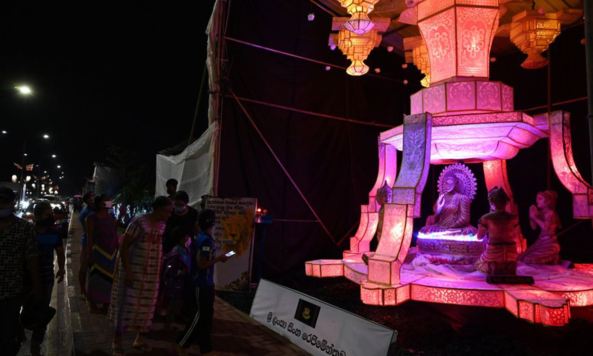 Lantern display held to celebrate Poson Full Moon day in Colombo, Sri