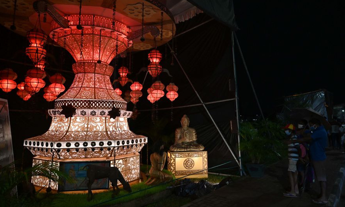 Lantern display held to celebrate Poson Full Moon day in Colombo, Sri