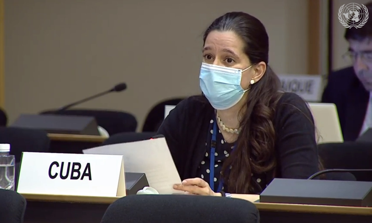 The representative from Cuba at the 44th Session of the United Nations Human Rights Council in Geneva Photo: Screenshot of UN Web TV