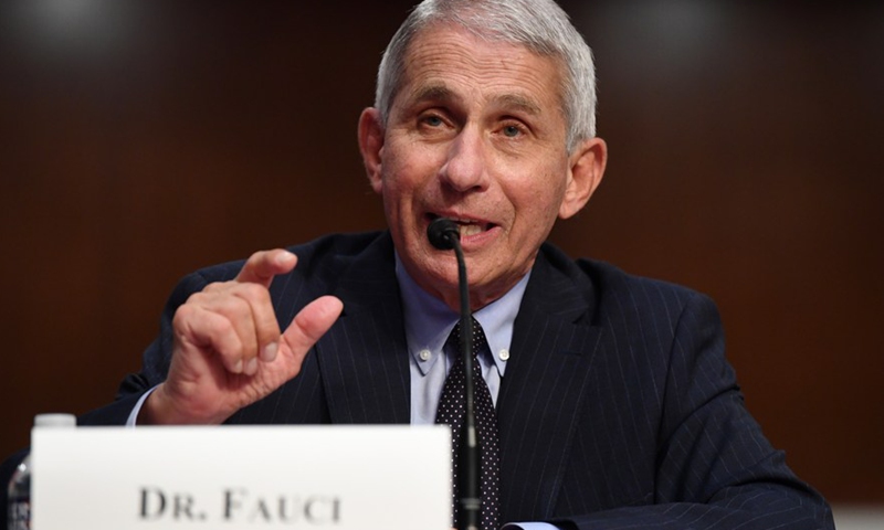 Anthony Fauci, director of the National Institute of Allergy and Infectious Diseases, testifies before the U.S. Senate Committee on Health, Education, Labor and Pensions on COVID-19: Update on Progress Toward Safely Getting Back to Work and Back to School in Washington, D.C., the United States, on June 30, 2020. (Al Drago/Pool via Xinhua)