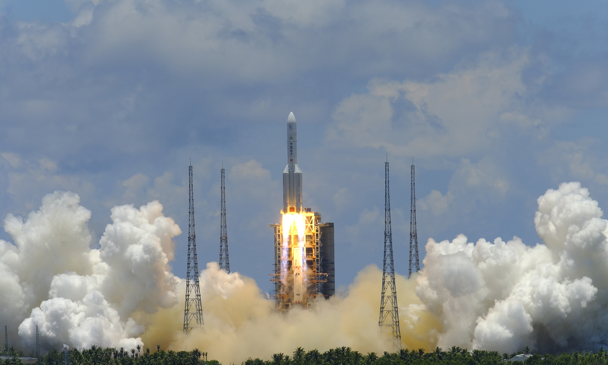 China successfully launched its first Mars probe, named Tianwen-1, via a Long March-5 Y4 carrier rocket from Wenchang Space Launch Center in South China's Hainan Province into planned orbit on July 23. Photo: Guo Wenbin/Our Space