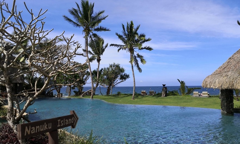 Photo taken on July 5, 2020 shows the beautiful landscape of Nanuku Auberge Resort on Fiji's main island of Viti Levu. (Xinhua/Zhang Yongxing)