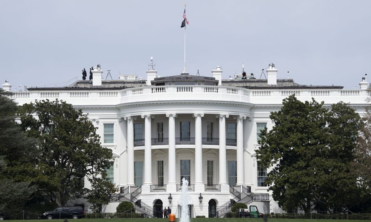 Photo taken on March 27 shows the White House in Washington DC. Photo: Xinhua