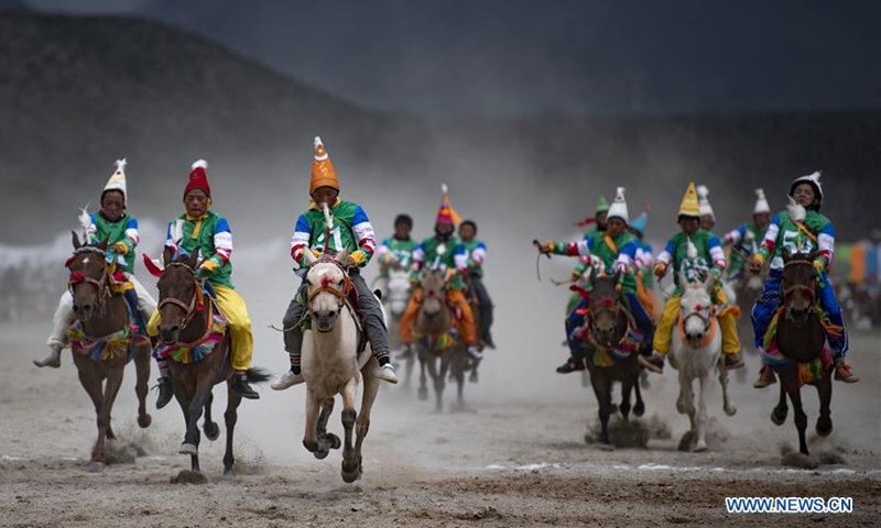 Dangjiren horse racing festival held in Damxung County, China's Tibet ...