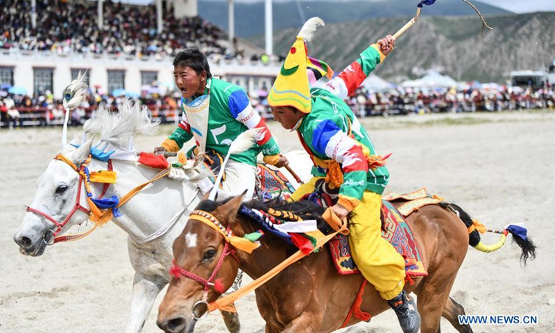 Dangjiren horse racing festival held in Damxung County, China's Tibet ...