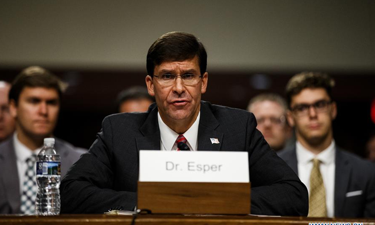 Mark Esper Photo: Xinhua