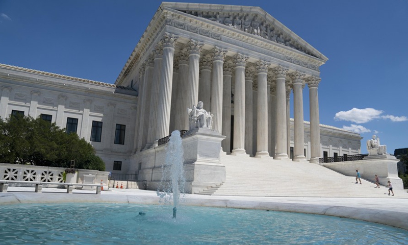 Photo taken on July 14, 2020 shows the U.S. Supreme Court building in Washington, D.C., the United States. (Xinhua/Liu Jie)
