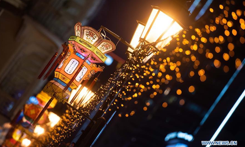 Decorations set up in Macao to celebrate upcoming Mid-Autumn Festival ...