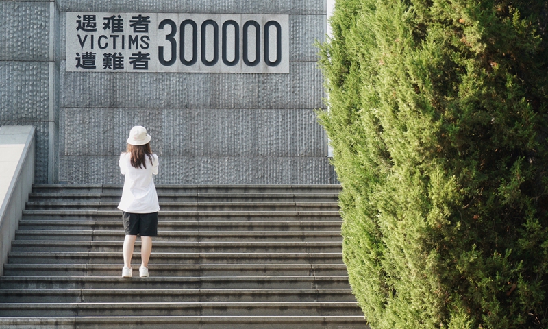 A woman visits the Memorial Hall of the Victims in Nanjing Massacre by Japanese Invaders in Nanjing, east China's Jiangsu Province, Aug 15, 2019.Photo:Xinhua