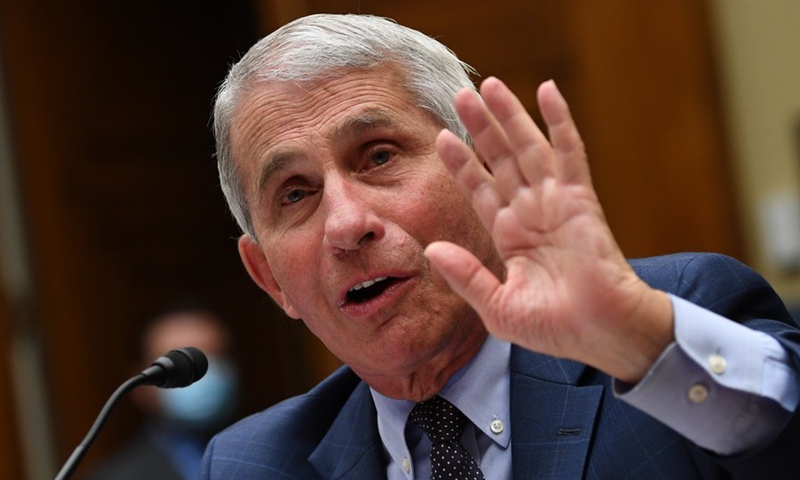 Anthony Fauci, director of the U.S. National Institute of Allergy and Infectious Diseases, testifies at a House subcommittee hearing in Washington, D.C., the United States, on July 31, 2020.(Photo: Xinhua)