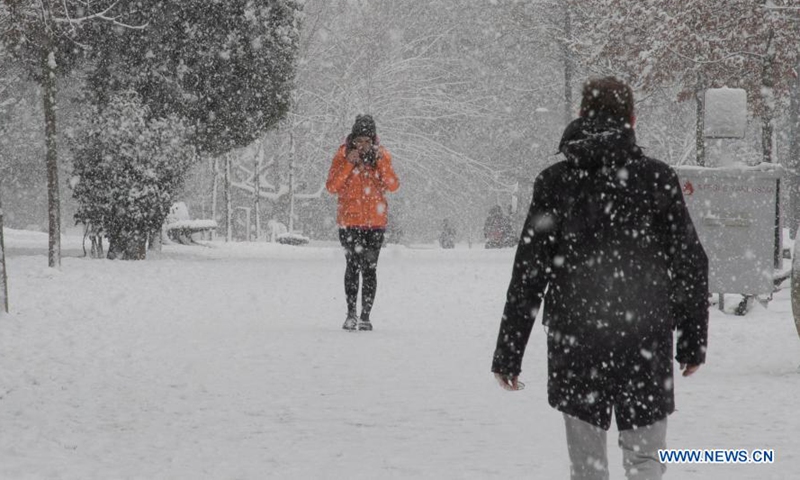 snowfall disrupts land sea traffic in turkey s istanbul global times