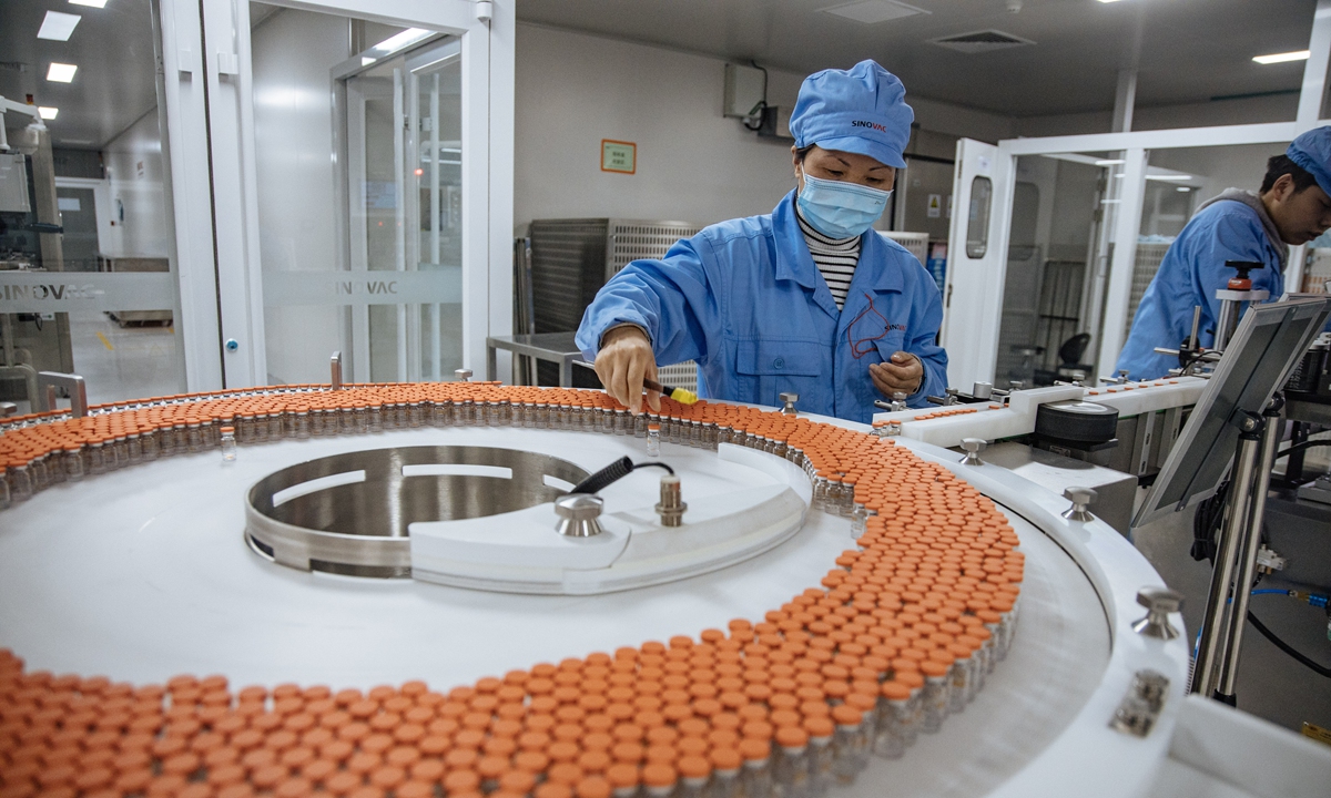The COVID-19 vaccine Beijing manufacturing plant of leading Chinese vaccine producer Sinovac Photo: Li Hao/GT