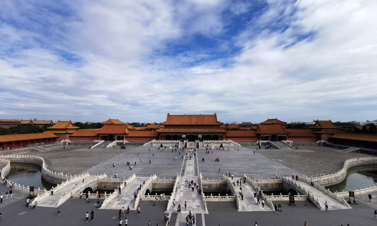 Photo taken on Sept. 10, 2020 shows a view of the Palace Museum in Beijing, capital of China. (Xinhua/Jin Liangkuai)