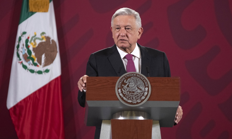 File Photo: Mexican President Andres Manuel Lopez Obrador speaks during a press conference in Mexico City, Mexico, July 1, 2020. Photo: Xinhua