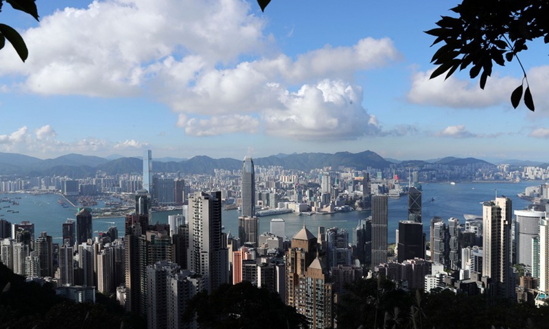 Photo shows a view by the Victoria Harbour in Hong Kong, south China, June 11, 2020.Photo:Xinhua