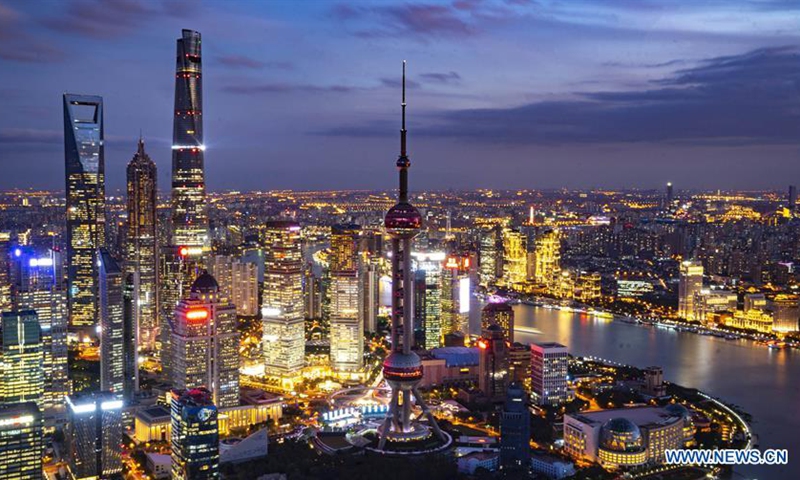 Photo shows a night view of Shanghai, east China. Photo: Xinhua