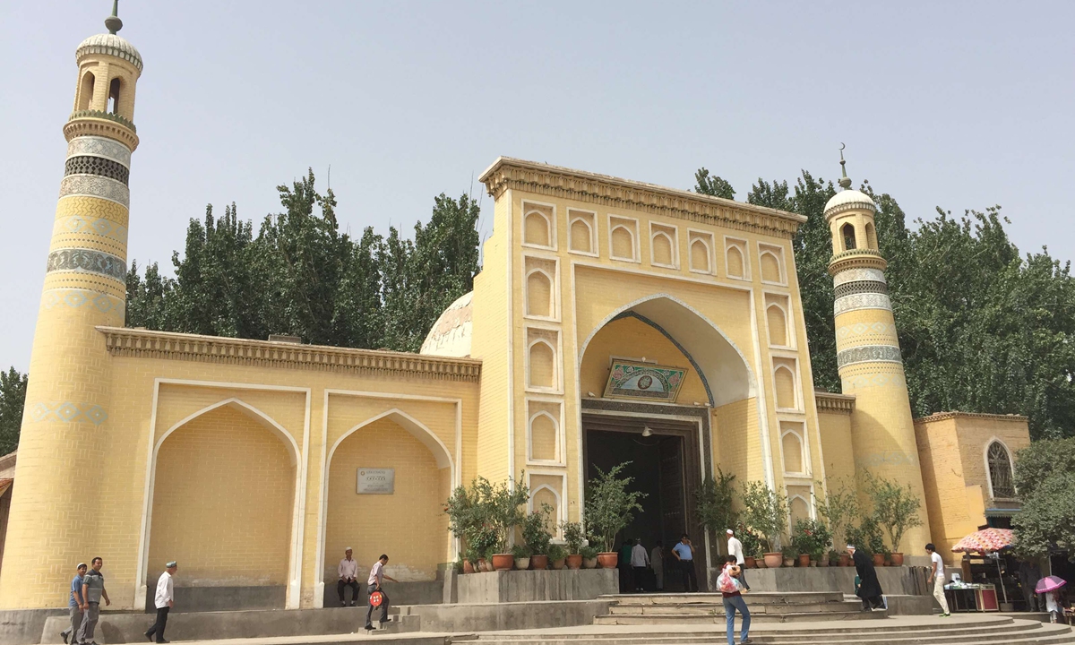 Id Kah Mosque in Kashi is the biggest mosque in Northwest China’s Xinjiang Uygur Autonomous Region. Photo: Fan Lingzhi/GT 