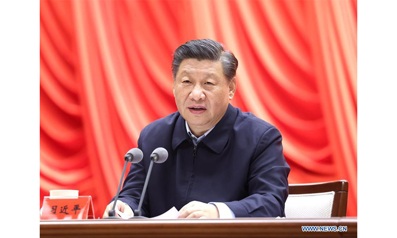 Chinese President Xi Jinping, also general secretary of the Communist Party of China (CPC) Central Committee and chairman of the Central Military Commission, addresses the opening of a training session for young and middle-aged officials at the Party School of the CPC Central Committee (National Academy of Governance), March 1, 2021. (Photo: Xinhua)

