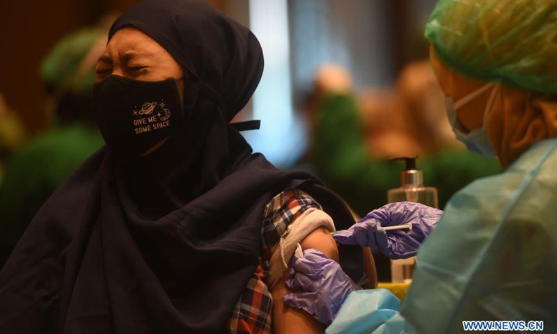 Photo taken on March 1, 2021 shows a vaccination site at a shoping mall in Tangerang, Banten province, Indonesia.Photo:Xinhua
