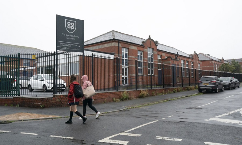 Photo taken on Sept. 8, 2020 shows Co-op Academy in Swinton in Greater Manchester, Britain.(Photo: Xinhua)