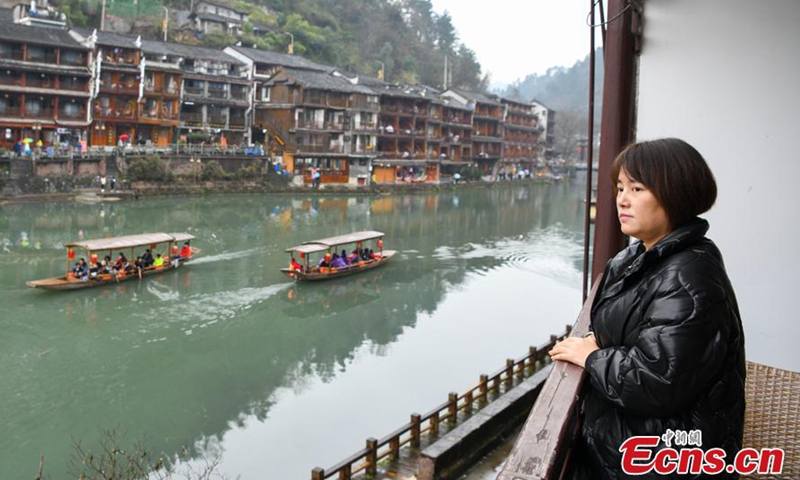 Photo taken on Feb. 16, 2021 shows the Tuojiang River flowing through Fenghuang Town in Xiangxi Tujia and Miao autonomous prefecture, Central China's Hunan Province.Photo:China News Service