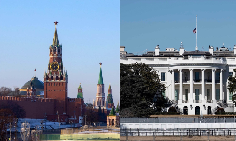 Xinhua photos of the Kremlin in Moscow and the White House in Washington D.C.(Photo: Xinhua)