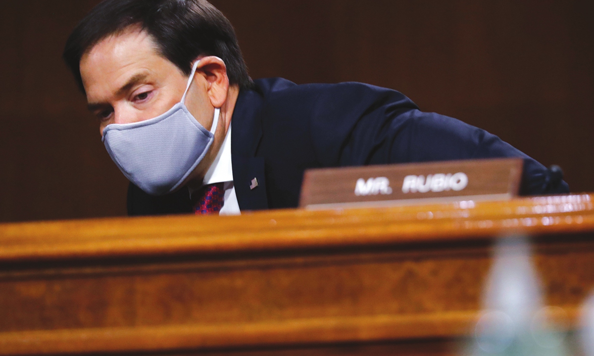 Marco Rubio arrives for a Senate Intelligence Committee nomination hearing. Photo: AFP