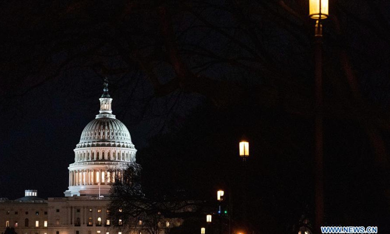 Photo taken on March 3, 2021 shows the U.S. Capitol building in Washington, DC, the United States. US Capitol Police said on Wednesday that it has learned of a possible plot to breach the Capitol by a militia group driven by a conspiracy theory suggesting former President Donald Trump would return to power on March 4.Photo:Xinhua