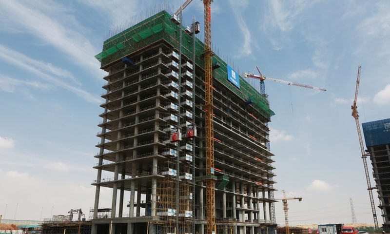 Photo taken on March 15, 2020 shows C03, the first capped building in the China-built Central Business District (CBD) project in the New Administrative Capital, Egypt.(Photo: Xinhua)