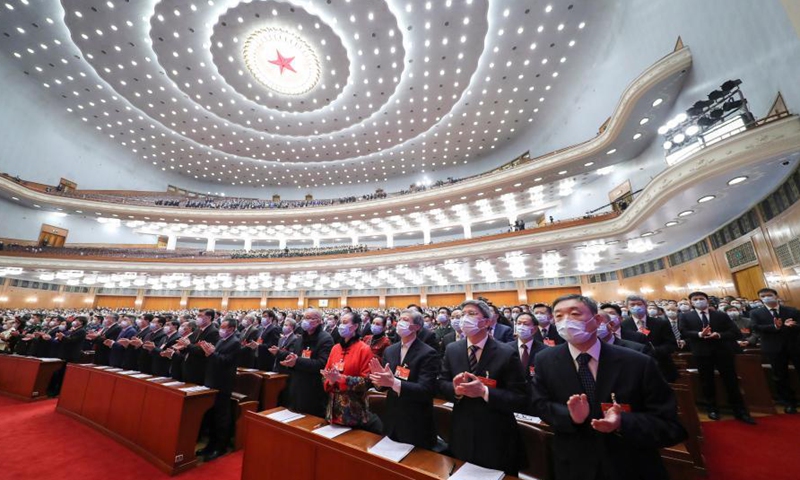 The fourth session of the 13th National Committee of the Chinese People's Political Consultative Conference (CPPCC) opens at the Great Hall of the People in Beijing, capital of China, March 4, 2021. Photo: Xinhua