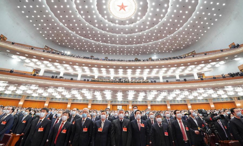 The fourth session of the 13th National Committee of the Chinese People's Political Consultative Conference (CPPCC) opens at the Great Hall of the People in Beijing, capital of China, March 4, 2021. (Xinhua/Chen Jianli)



